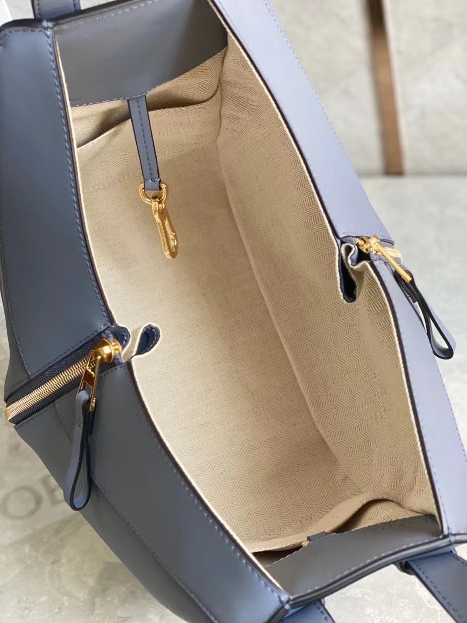 L0ew* hammock small bag in atlantic blue calfskin