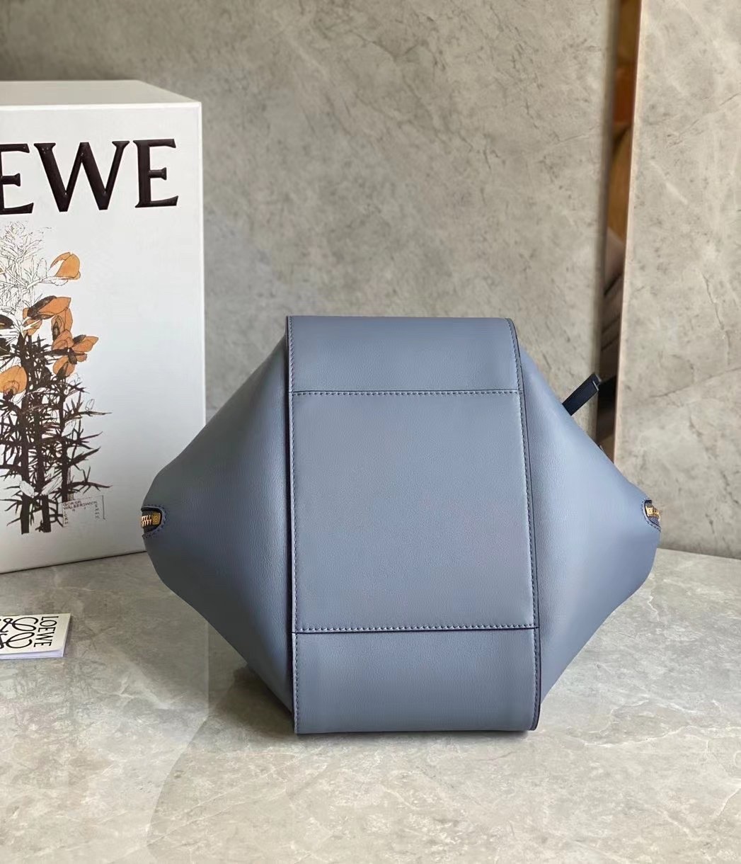 L0ew* hammock small bag in atlantic blue calfskin
