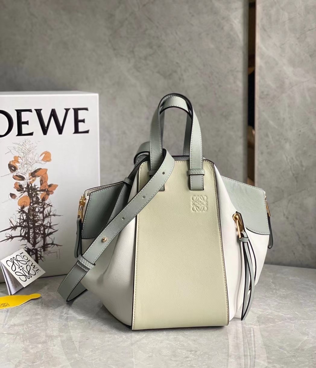 L0ew* small hammock multicolour bag in grey calfskin