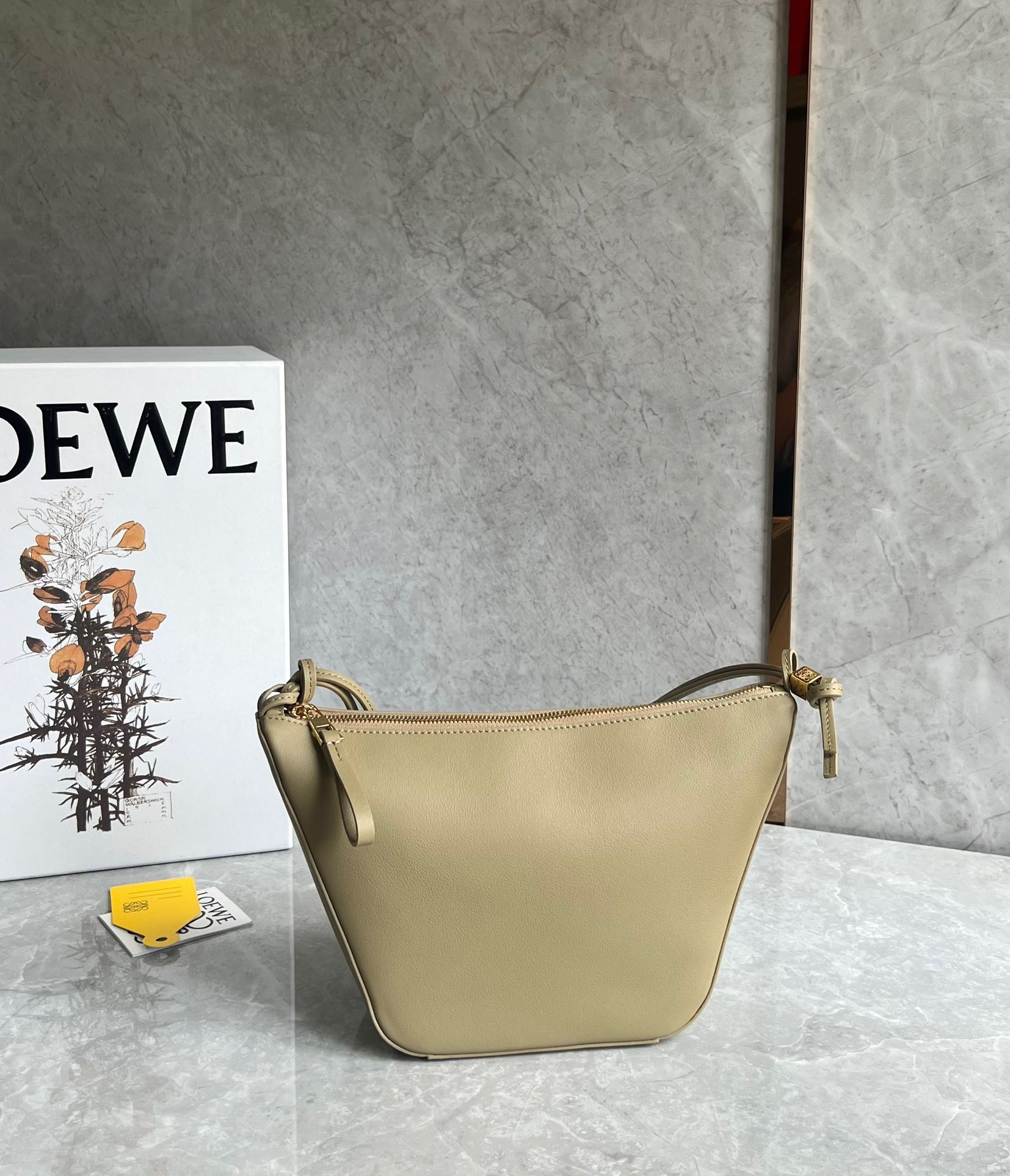 L0ew* mini hammock hobo bag in clay green calfskin