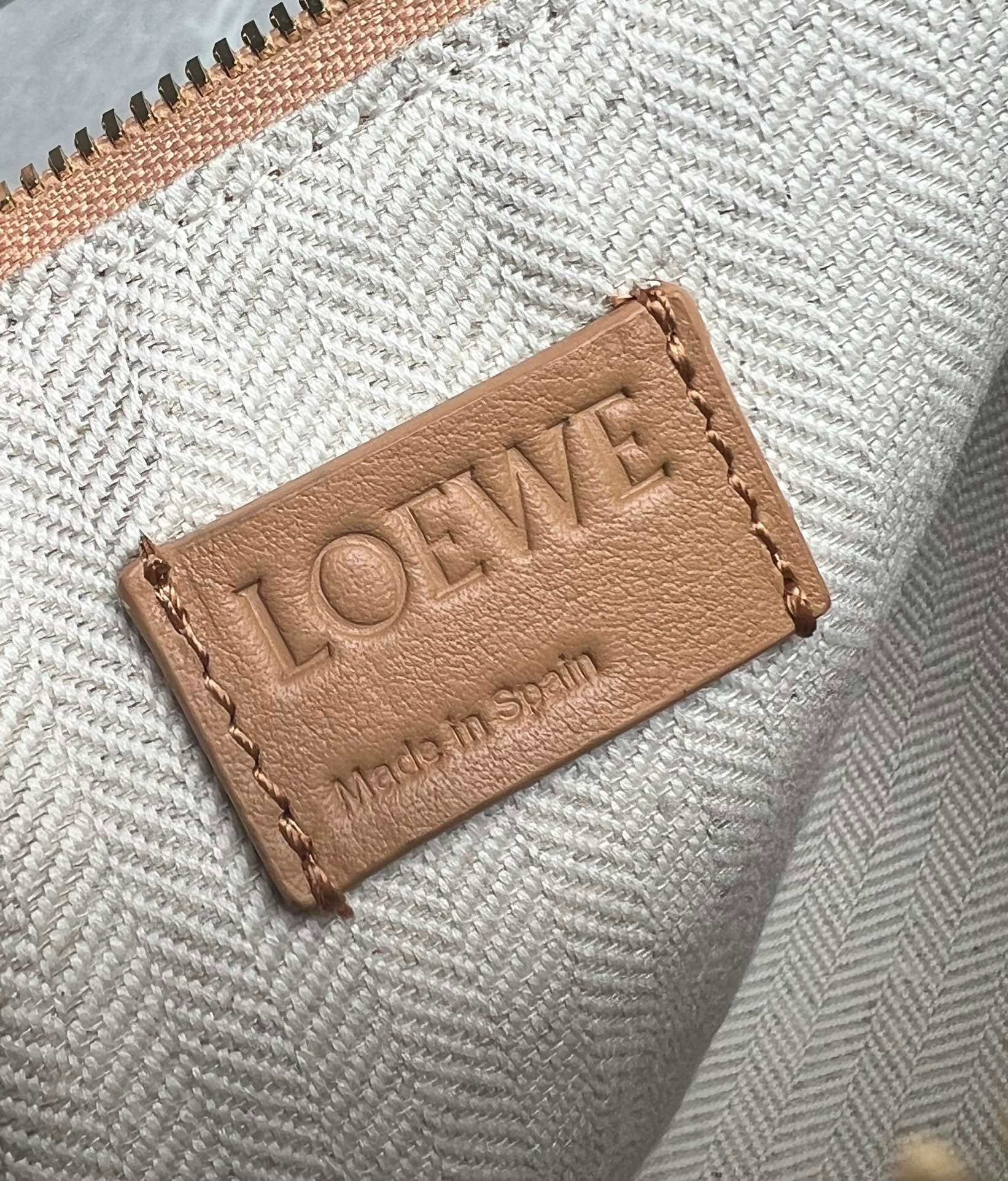 L0ew* mini hammock hobo bag in light brown calfskin