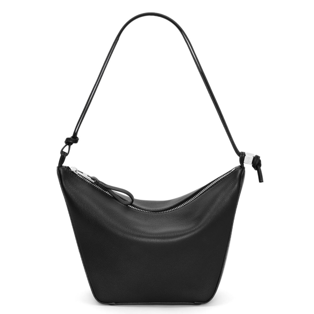 L0ew* mini hammock hobo bag in black calfskin