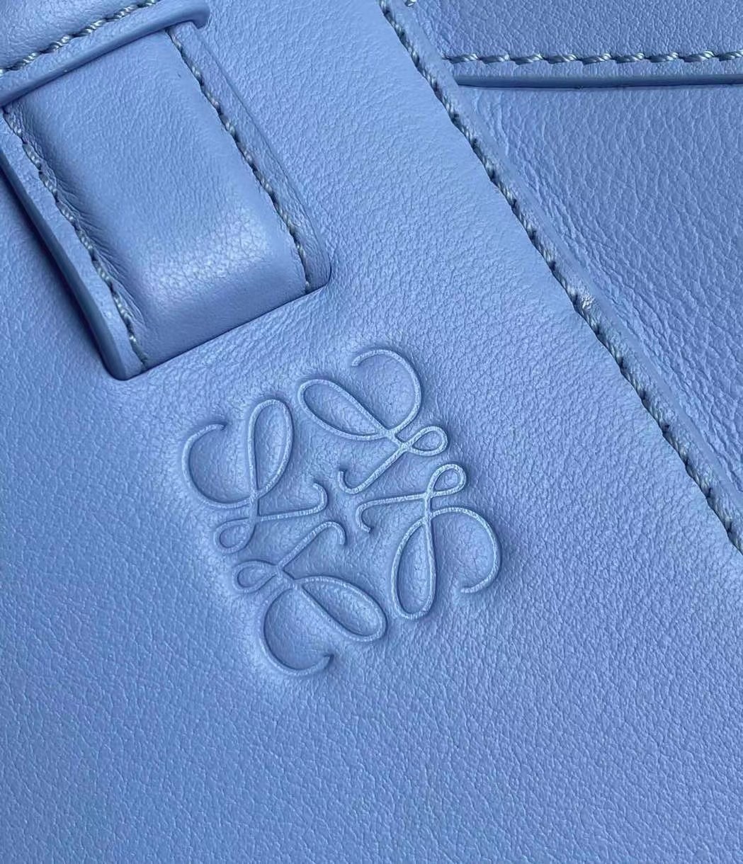 L0ew* hammock nugget bag in celestine blue calfskin