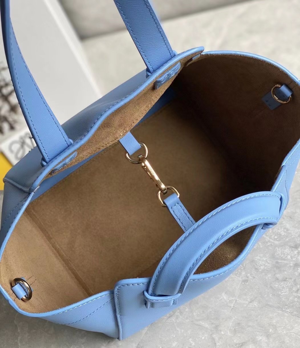 L0ew* hammock nugget bag in celestine blue calfskin