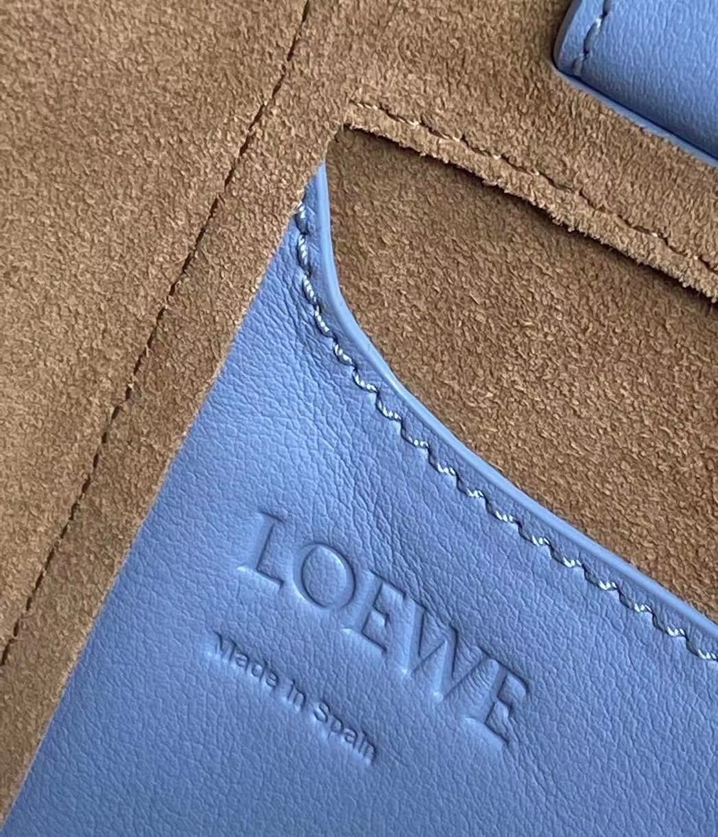 L0ew* hammock nugget bag in celestine blue calfskin