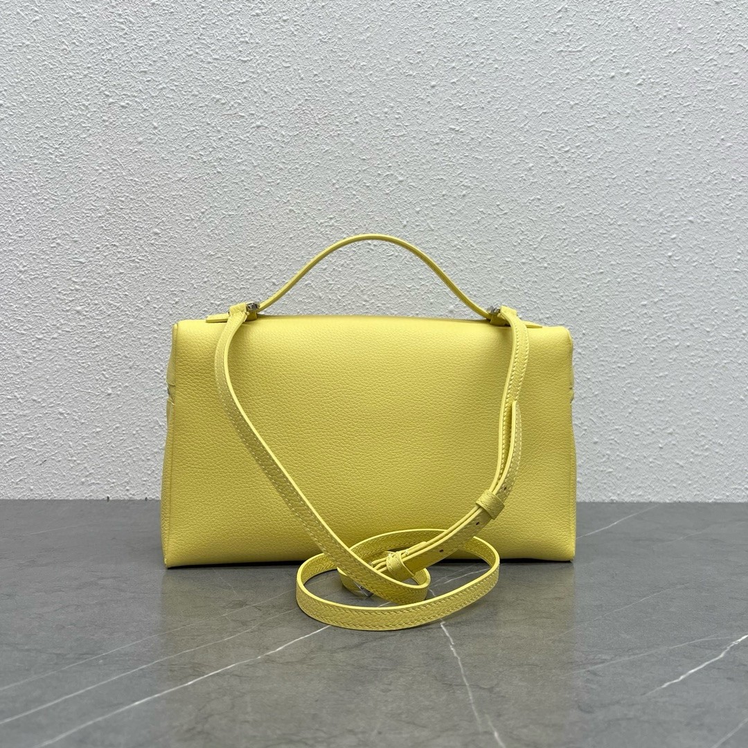 L**o p*ana extra pocket pouch l27 in yellow grained leather