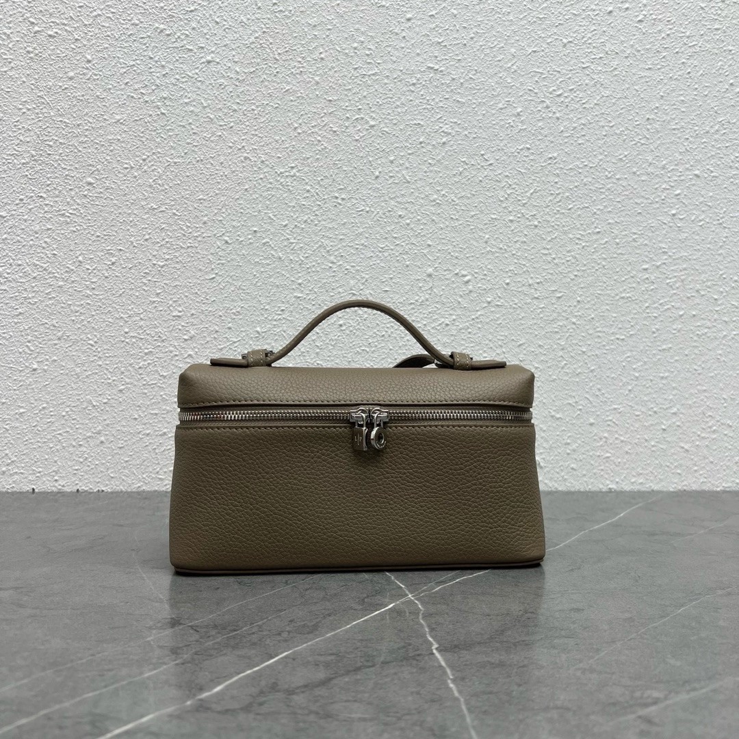 L**o p*ana extra pocket pouch l27 in taupe grained leather