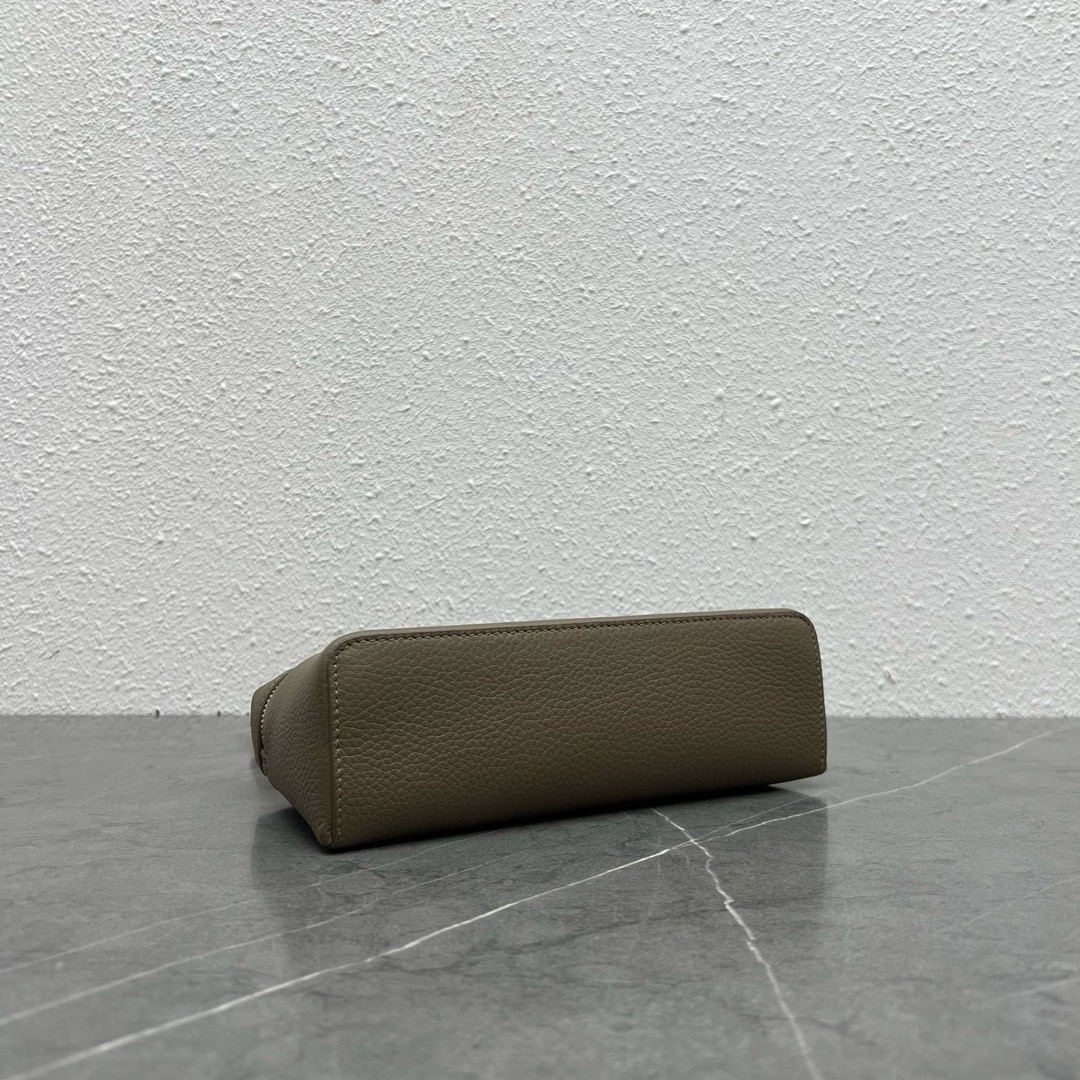 L**o p*ana extra pocket pouch l27 in taupe grained leather