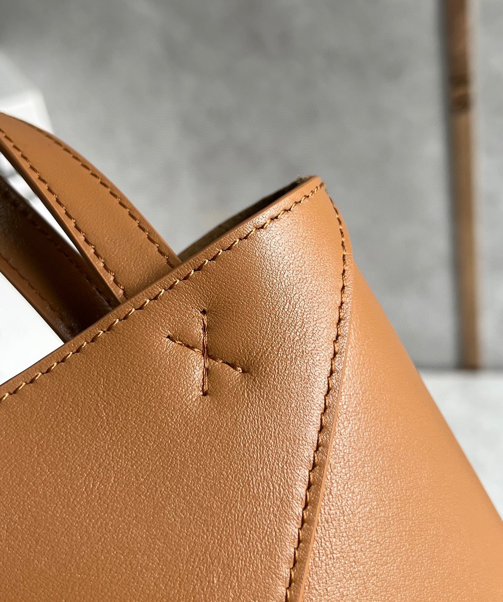 L0ew* mini puzzle fold tote bag in tan calfskin