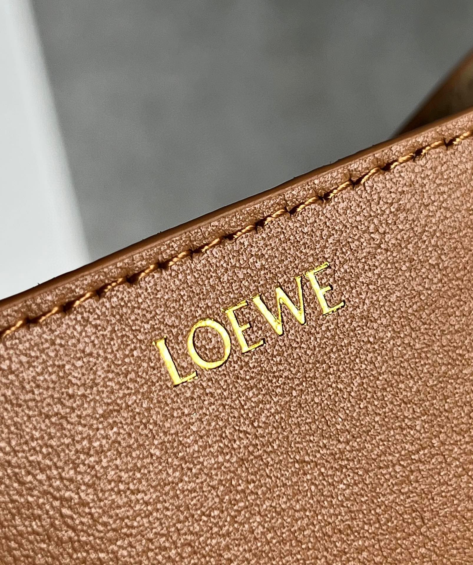 L0ew* mini puzzle fold tote bag in tan calfskin