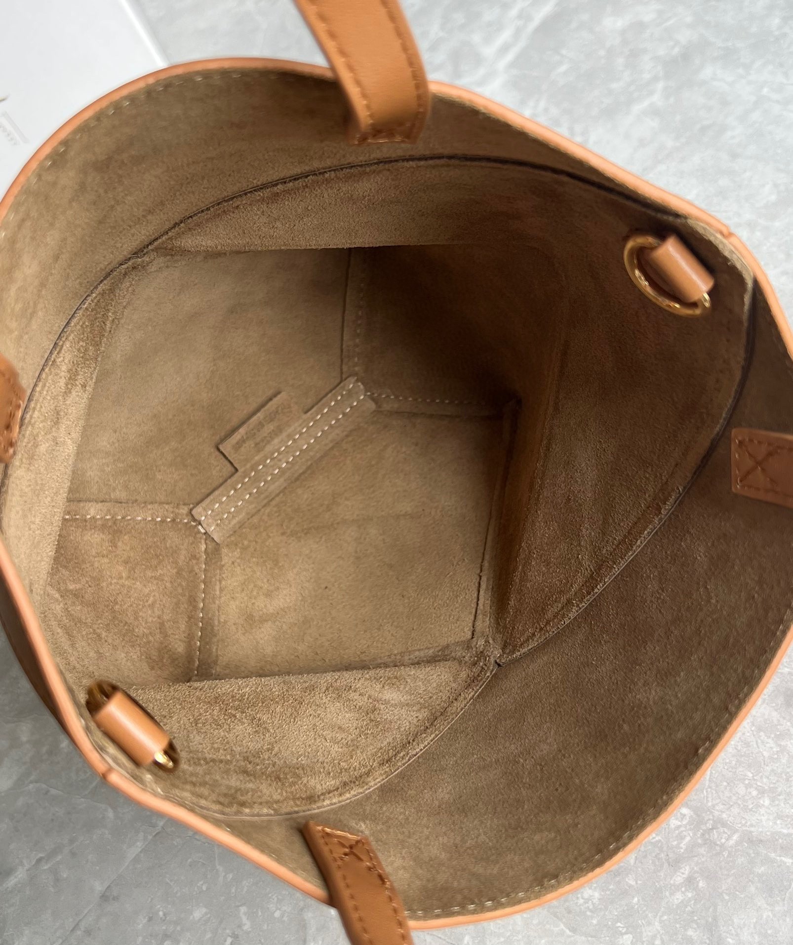 L0ew* mini puzzle fold tote bag in tan calfskin