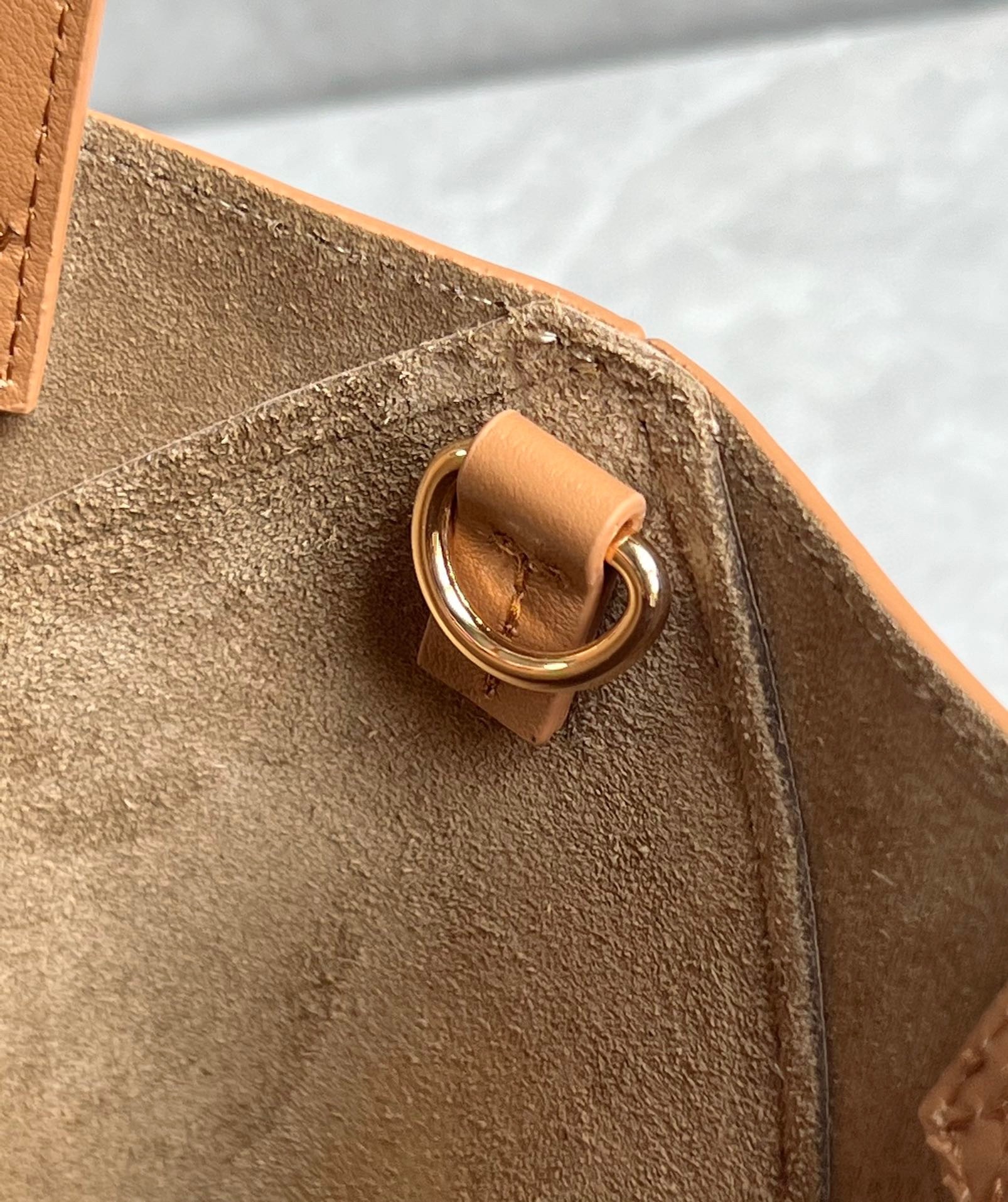 L0ew* mini puzzle fold tote bag in tan calfskin