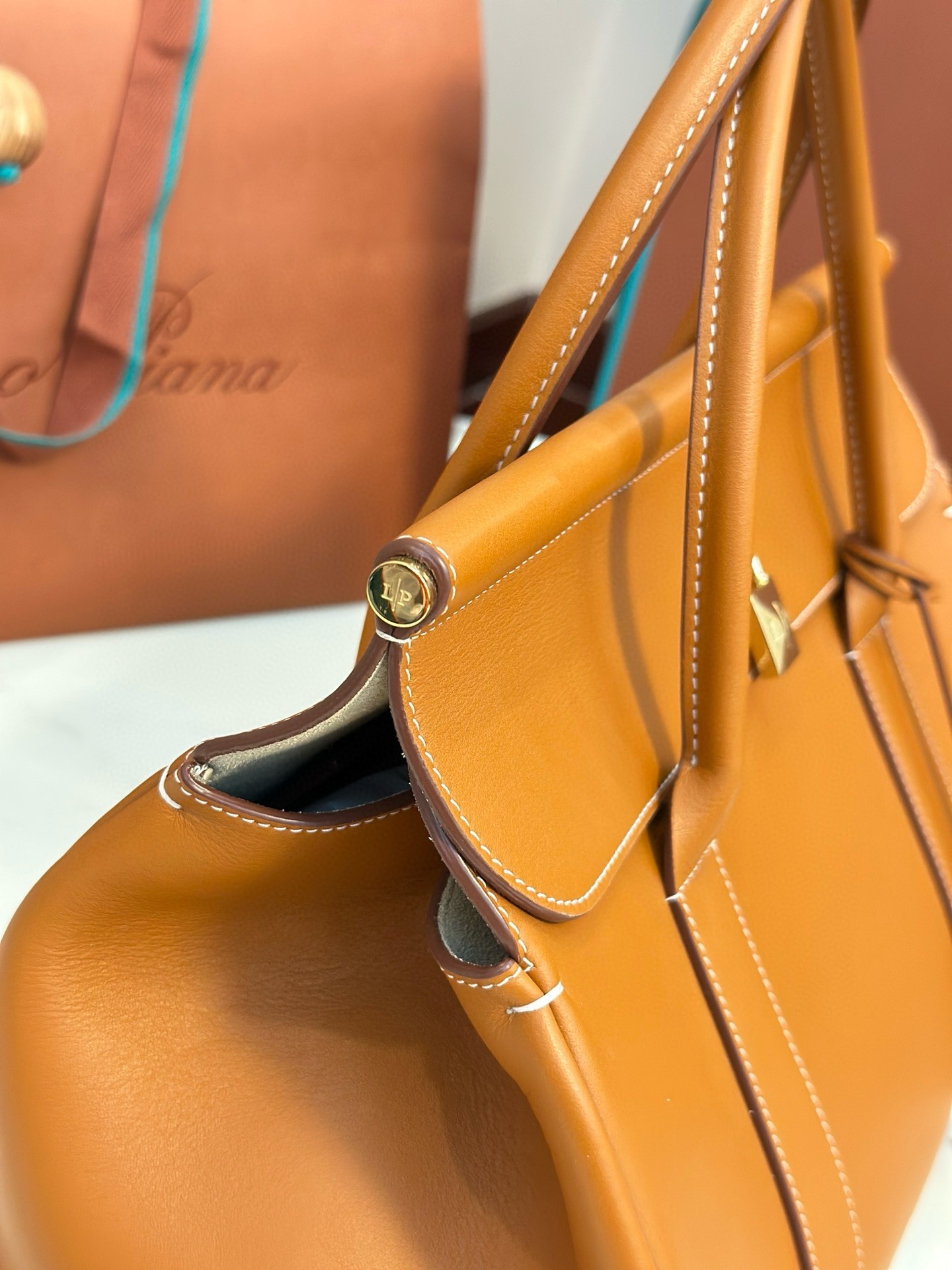 L**o p*ana loom l32 bag in tan smooth calfskin