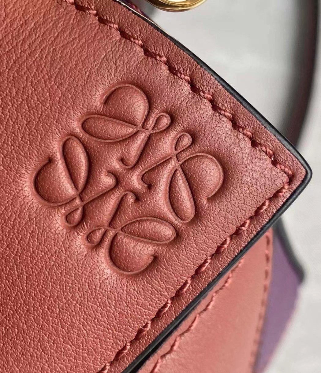 L0ew* puzzle mini bag in purple/caramel/blossom calfskin