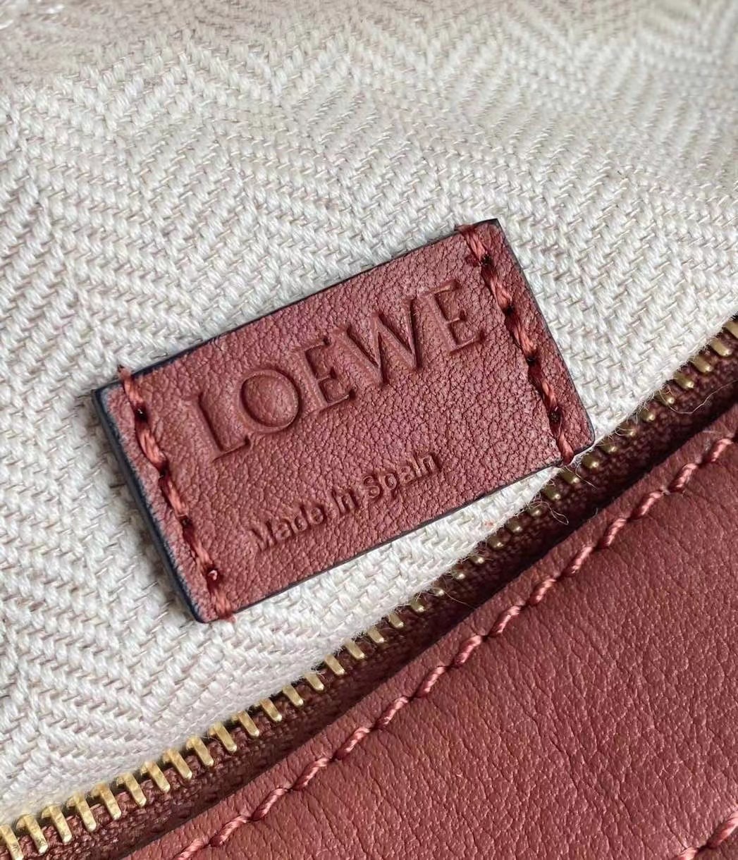 L0ew* puzzle mini bag in purple/caramel/blossom calfskin
