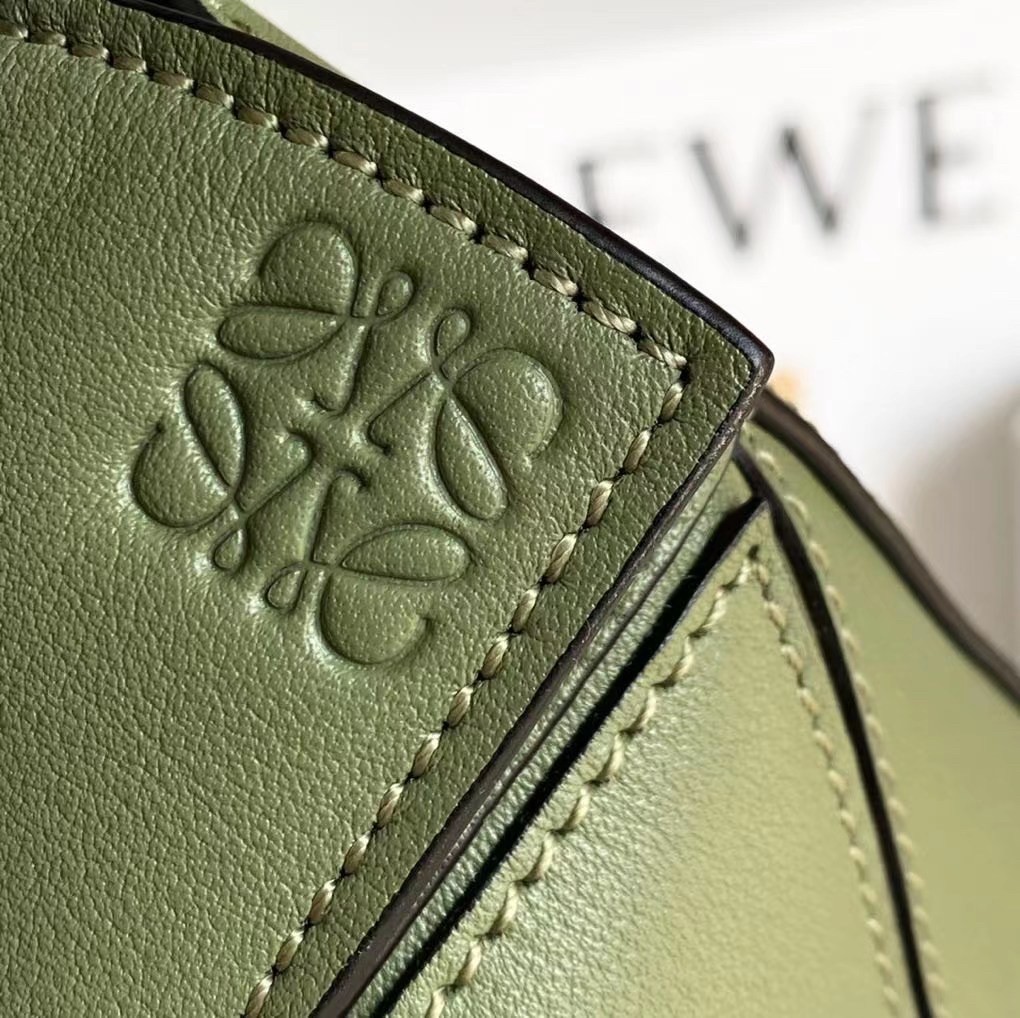 L0ew* puzzle mini bag in avocado green calfskin