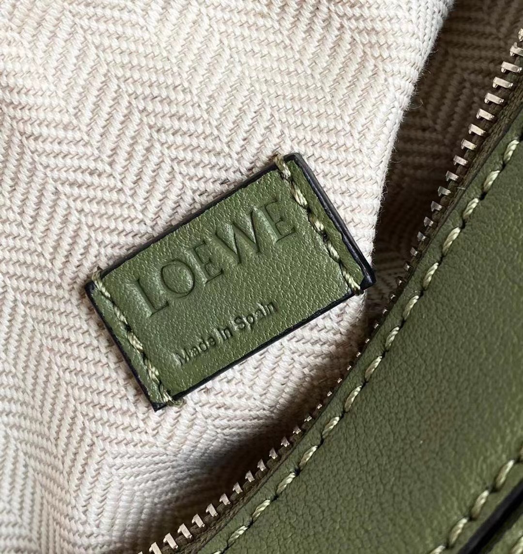 L0ew* puzzle mini bag in avocado green calfskin