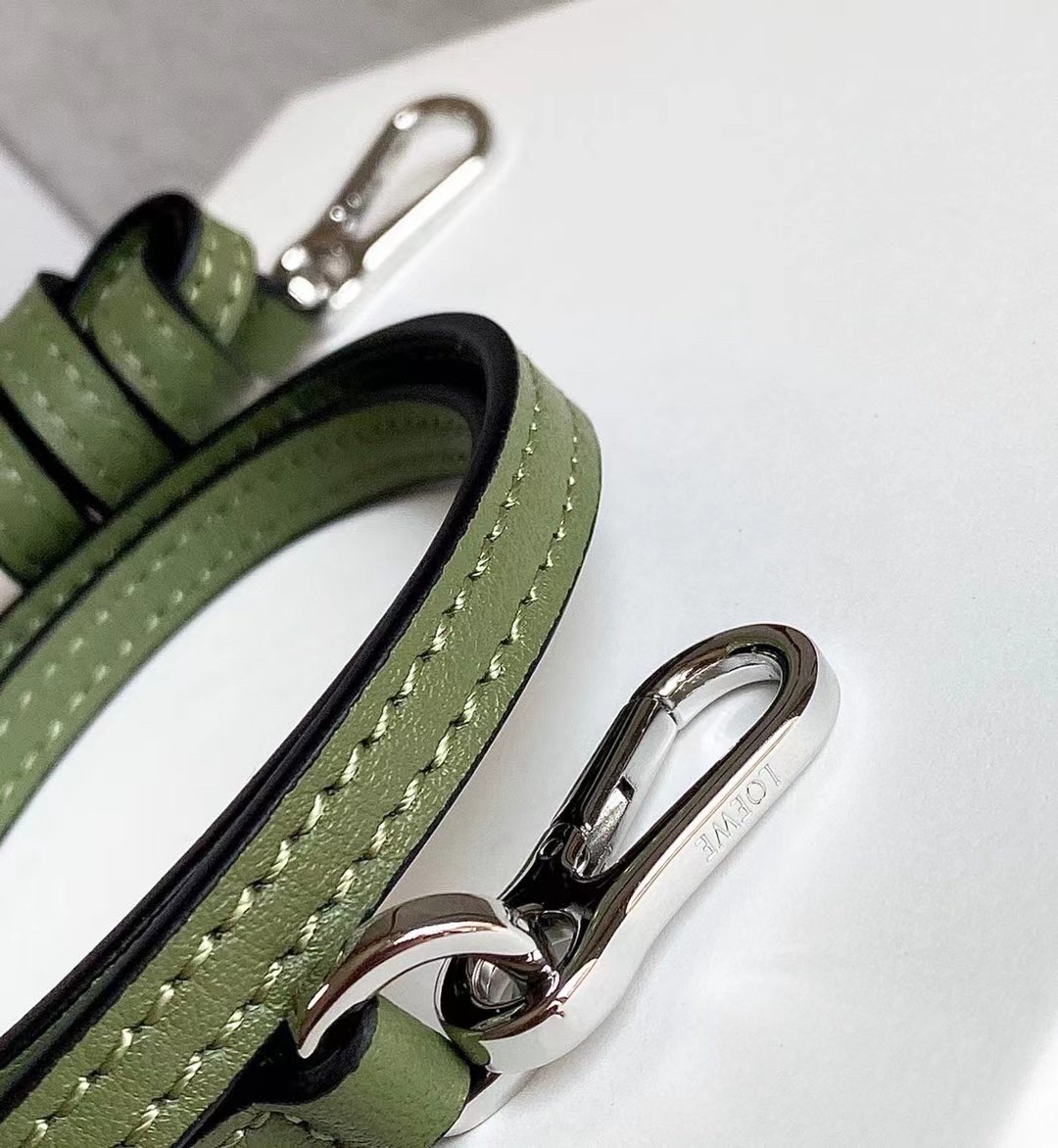 L0ew* puzzle mini bag in avocado green calfskin