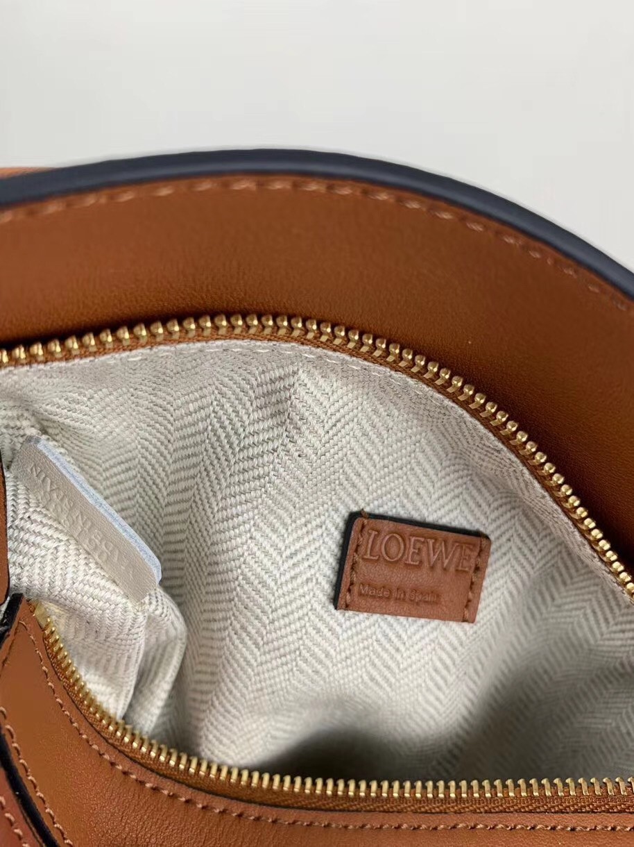 L0ew* mini puzzle bag in brown/camel/pink calfskin