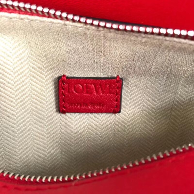 L0ew* mini puzzle bag in red calfskin leather