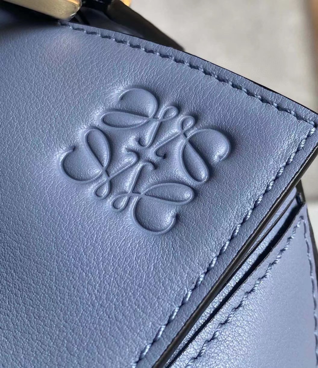L0ew* puzzle small bag in atlantic blue calfskin leather
