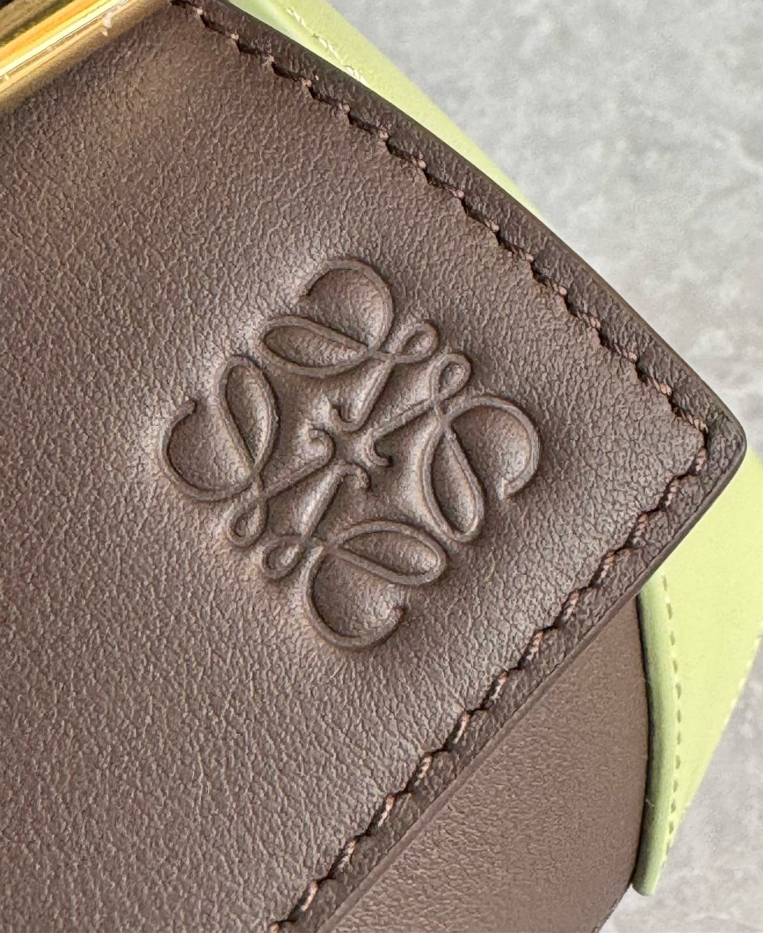 L0ew* puzzle small bag in tan suede and chocolate calfskin