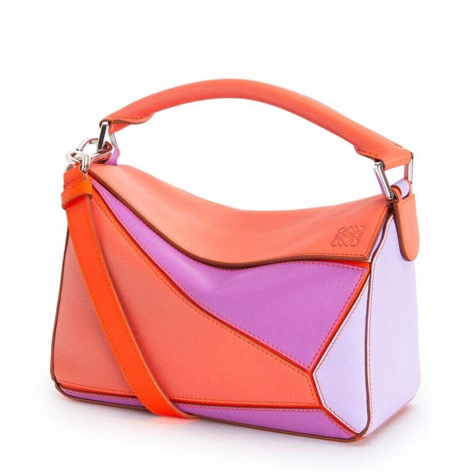 L0ew* small puzzle bag in grapefruit/mauve/lilas calfskin