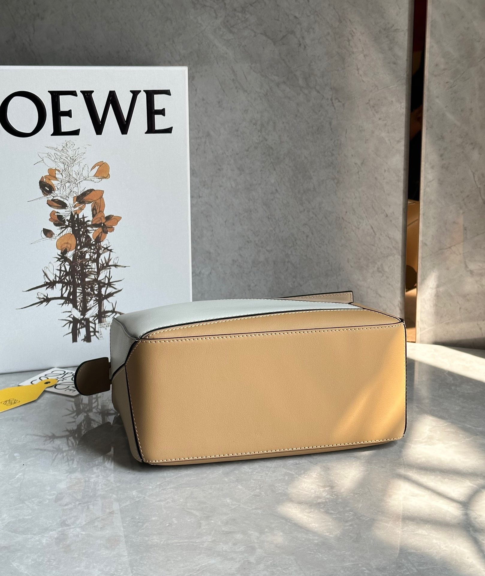 L0ew* puzzle small bag in multicolour warm desert and white calfskin