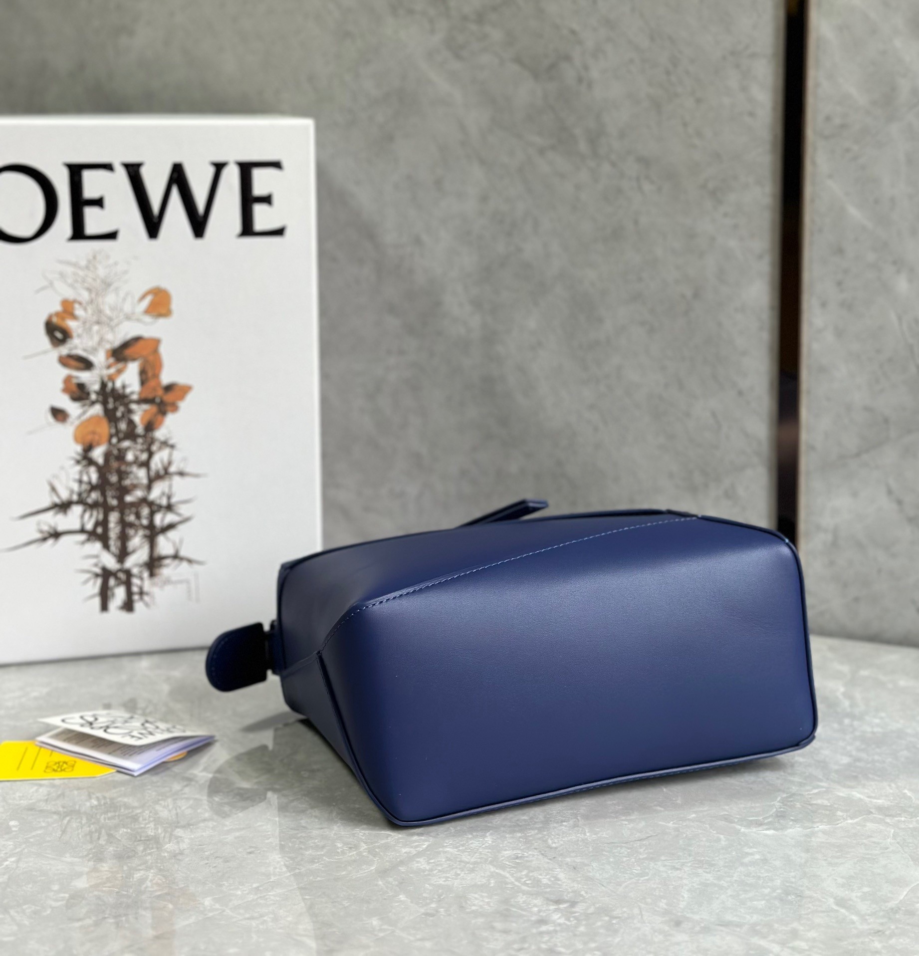 L0ew* puzzle edge small bag in deep purple satin calfskin