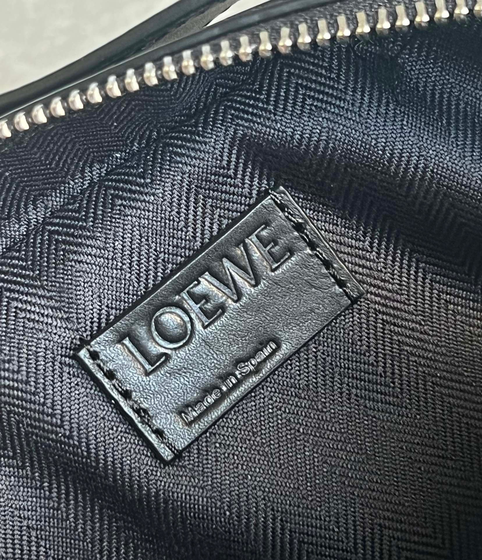 L0ew* mini camera crossbody bag in black calfskin