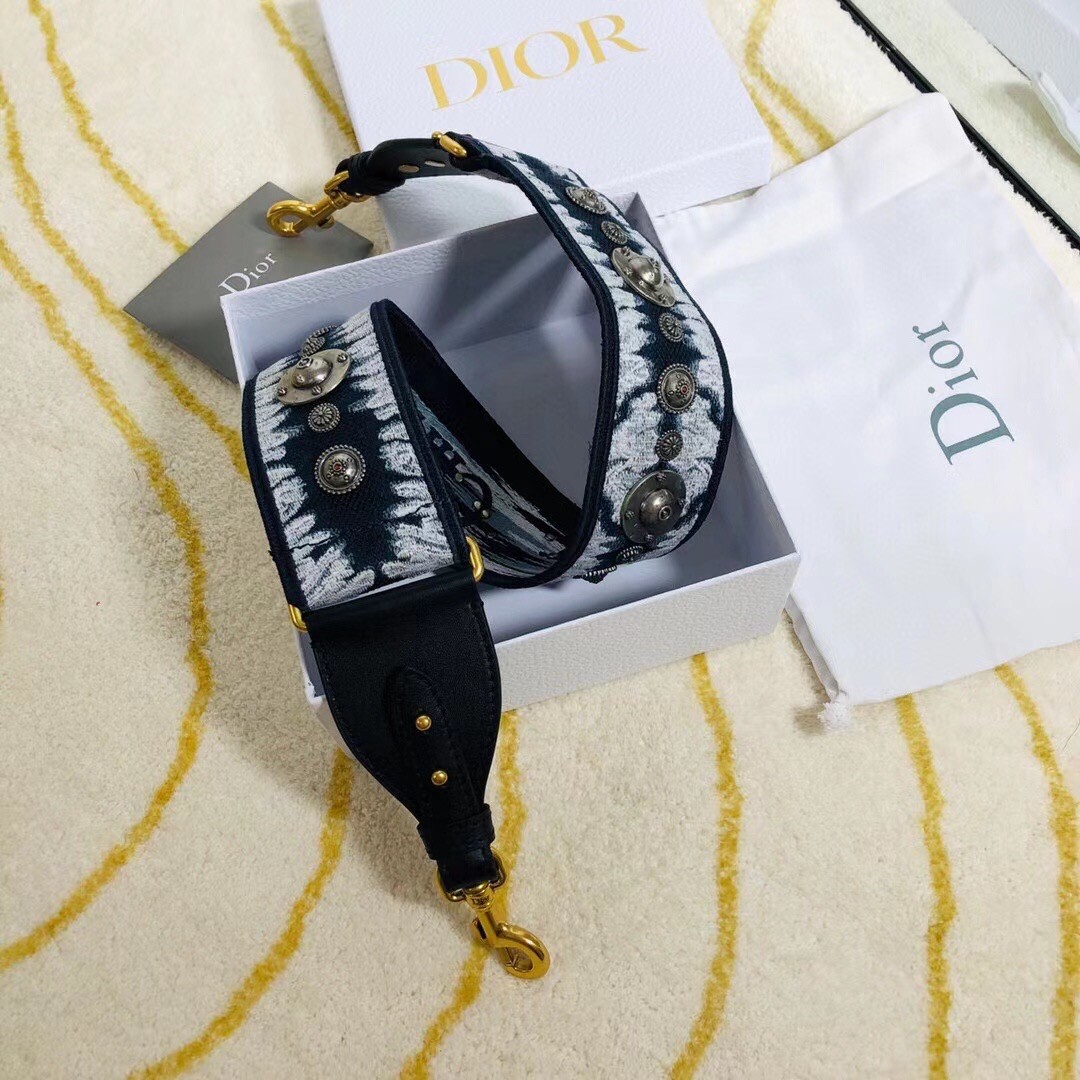 D*or blue multicolor tie & D*or embroidery shoulder strap