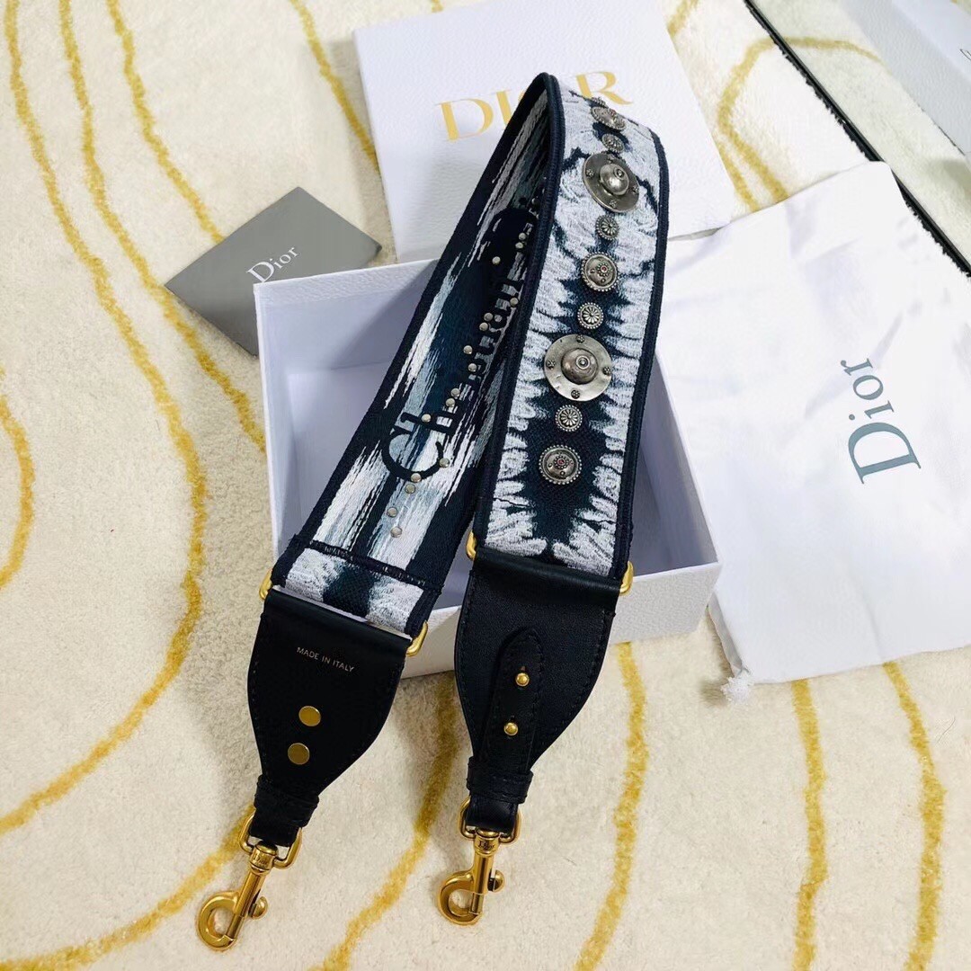 D*or blue multicolor tie & D*or embroidery shoulder strap