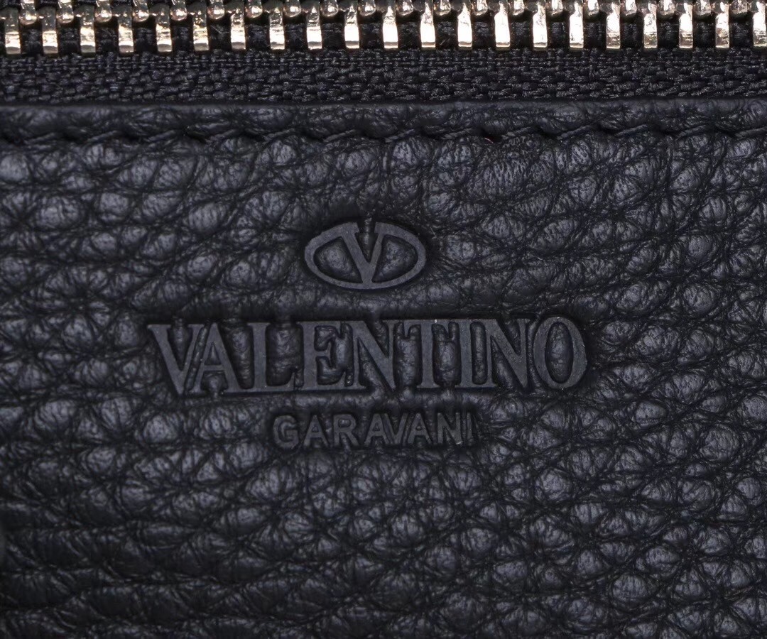 Valentino Small Rockstud Tote In Black Grain Calfskin