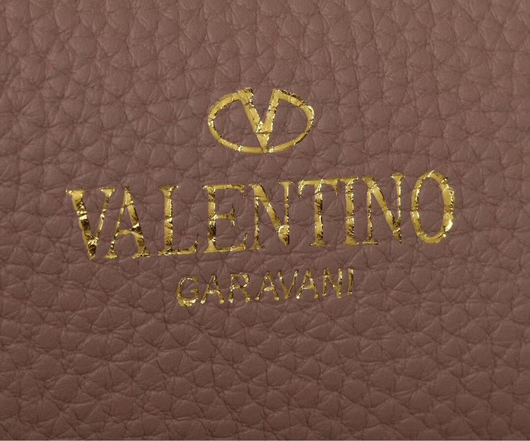 Valentino Medium Rockstud Tote In Poudre Grain Calfskin