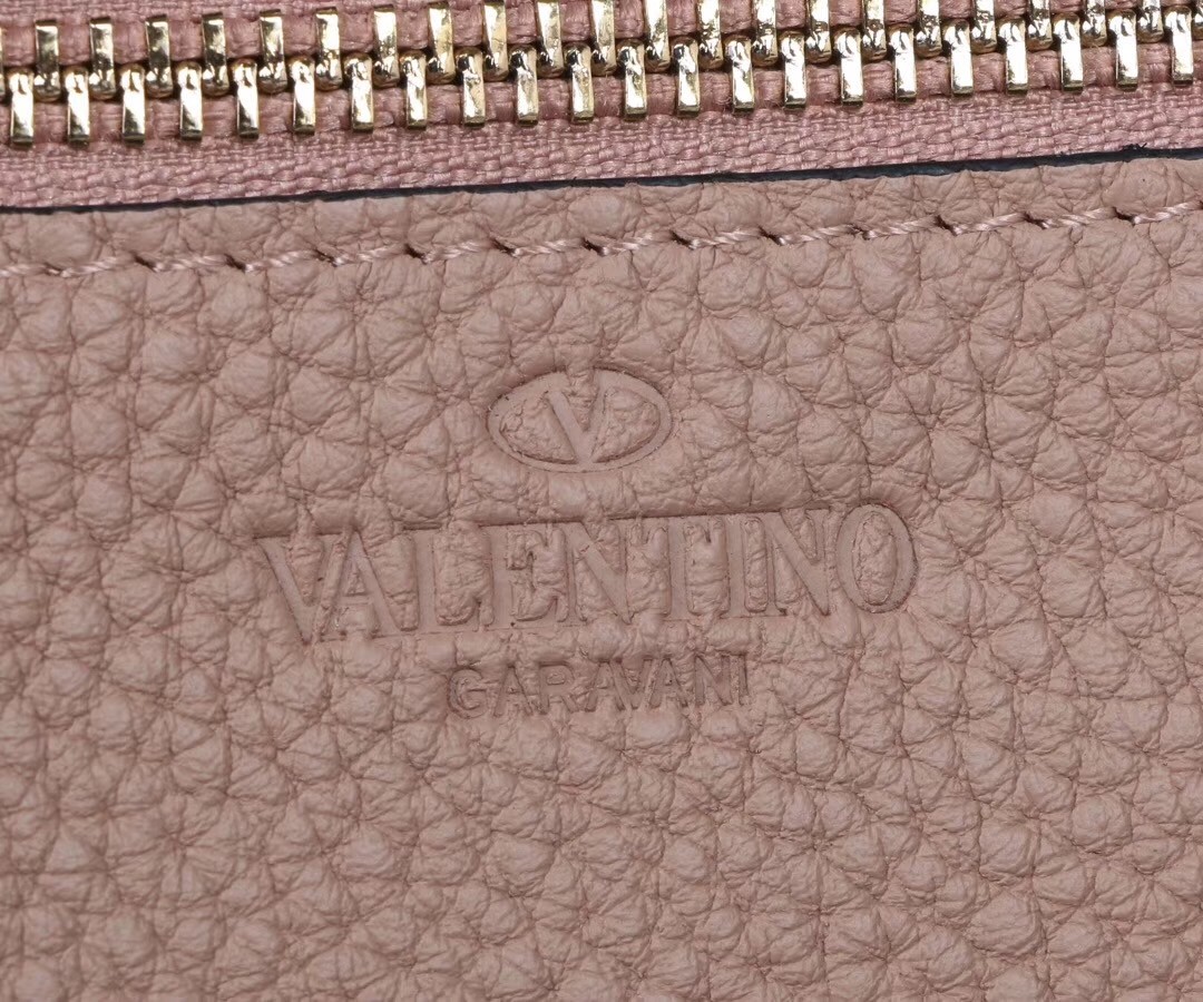 Valentino Medium Rockstud Tote In Poudre Grain Calfskin
