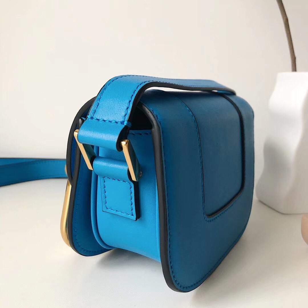 valentino small S*pervee crossbody bag in neon blue leather