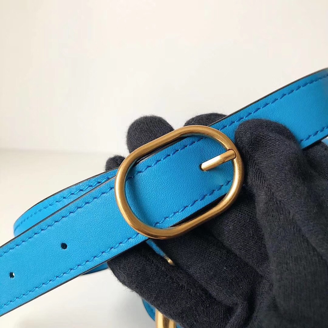 valentino small S*pervee crossbody bag in neon blue leather