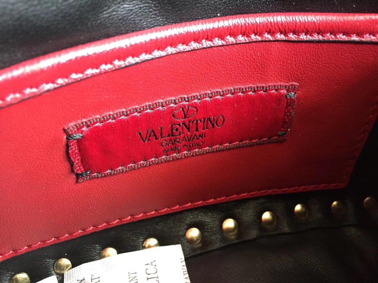 Valentino Rockstud Spike Small Bag In Black Lambskin