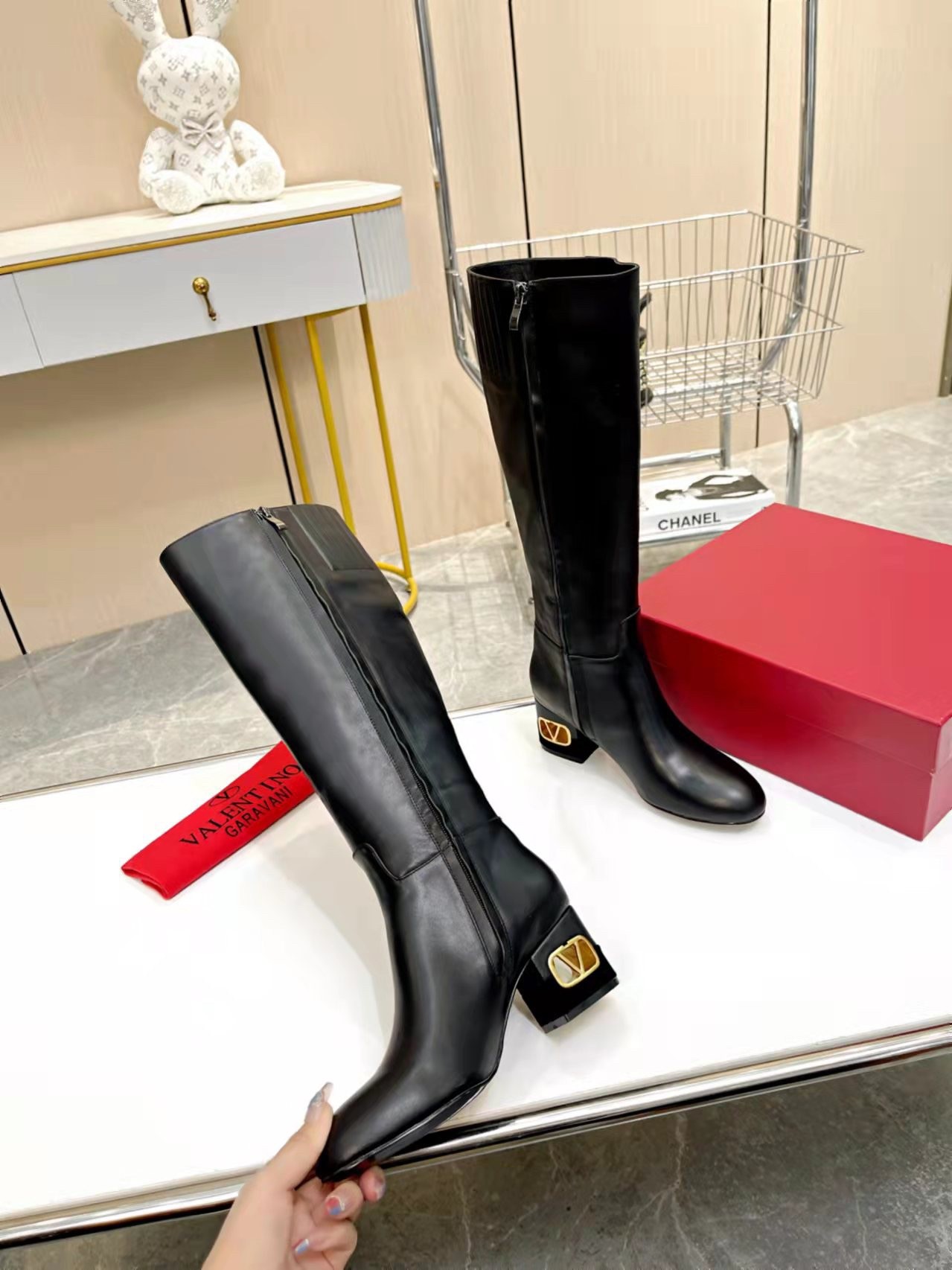Valentino Heritage Boots 60mm In Black Calfskin Leather