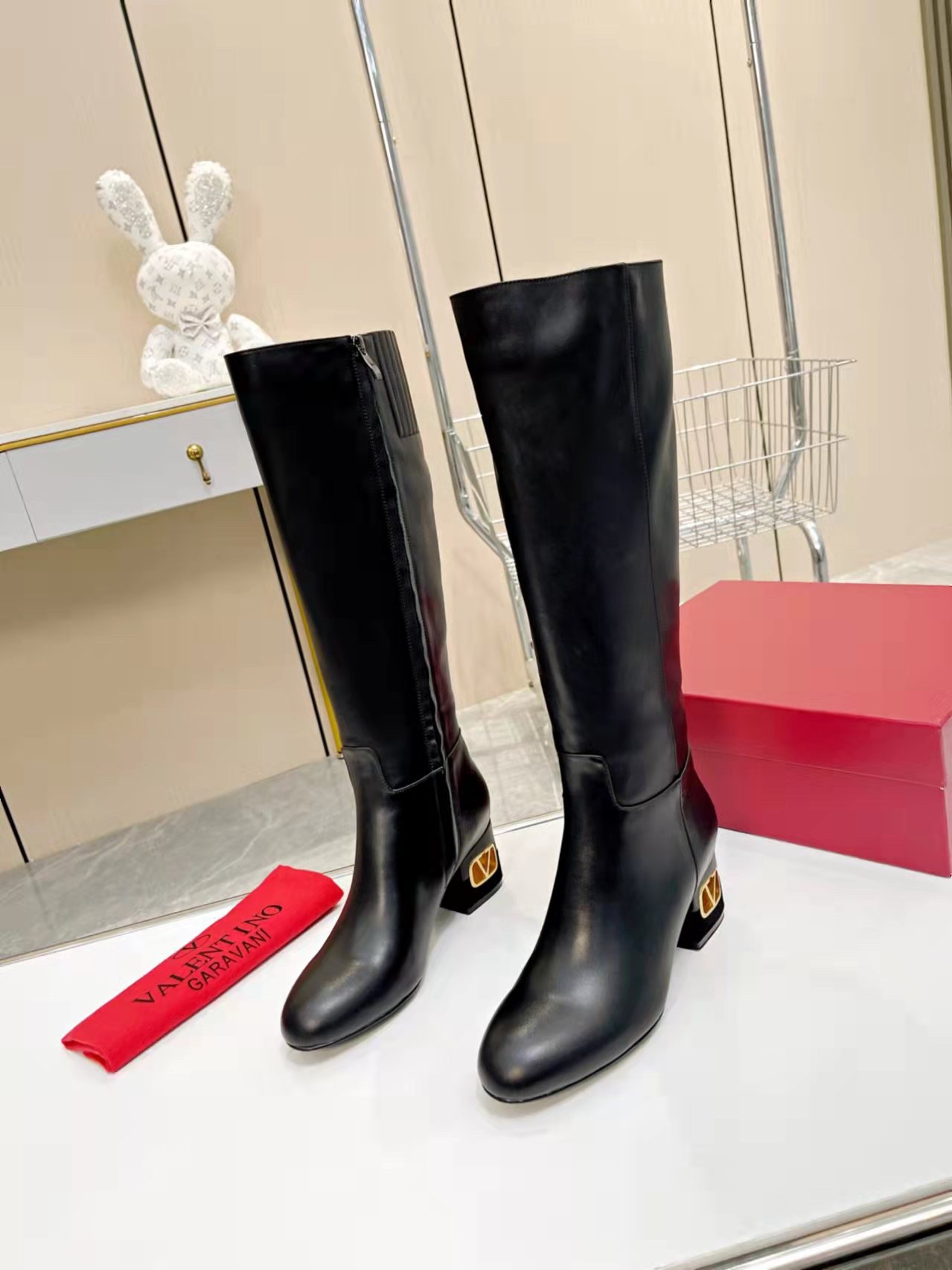 Valentino Heritage Boots 60mm In Black Calfskin Leather