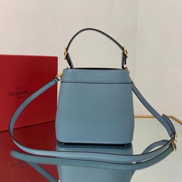 valentino S*pervee top handle bag in blue calfskin