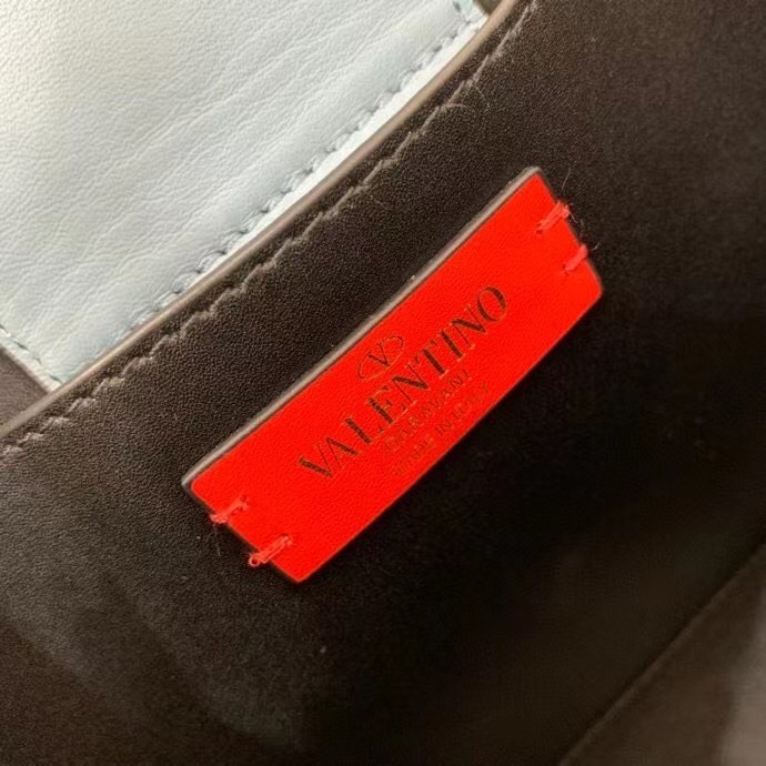 valentino S*pervee top handle bag in blue calfskin