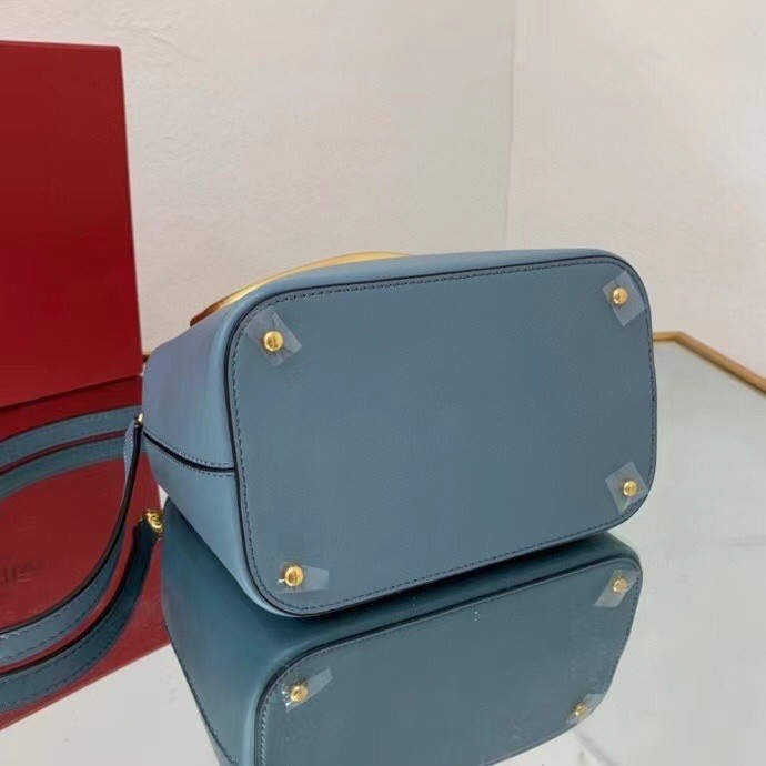 valentino S*pervee top handle bag in blue calfskin