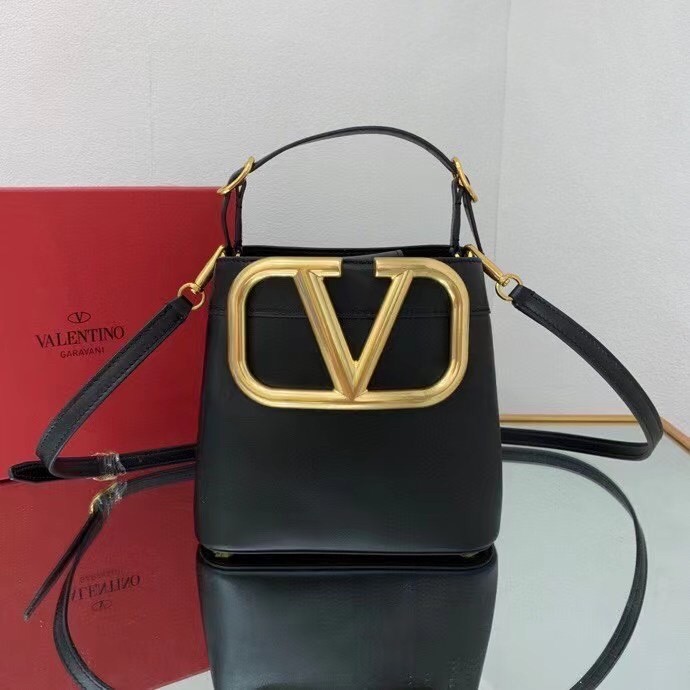 valentino S*pervee top handle bag in black calfskin