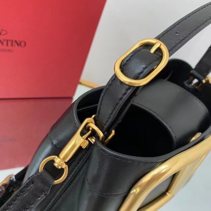 valentino S*pervee top handle bag in black calfskin