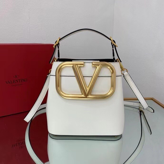 valentino S*pervee top handle bag in white calfskin
