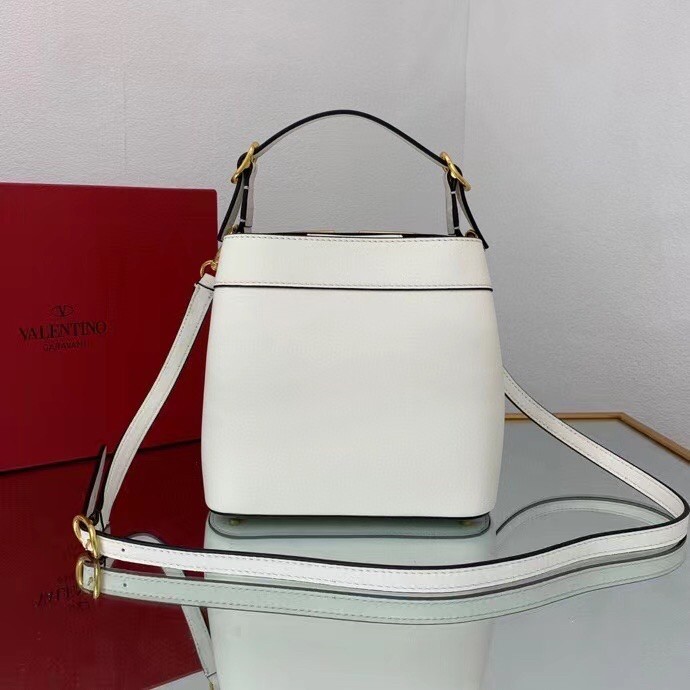 valentino S*pervee top handle bag in white calfskin