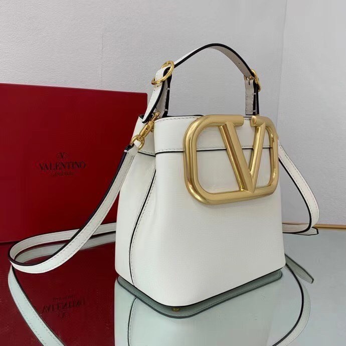 valentino S*pervee top handle bag in white calfskin