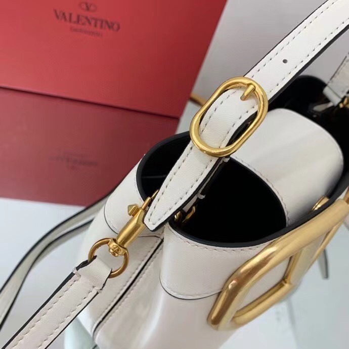 valentino S*pervee top handle bag in white calfskin