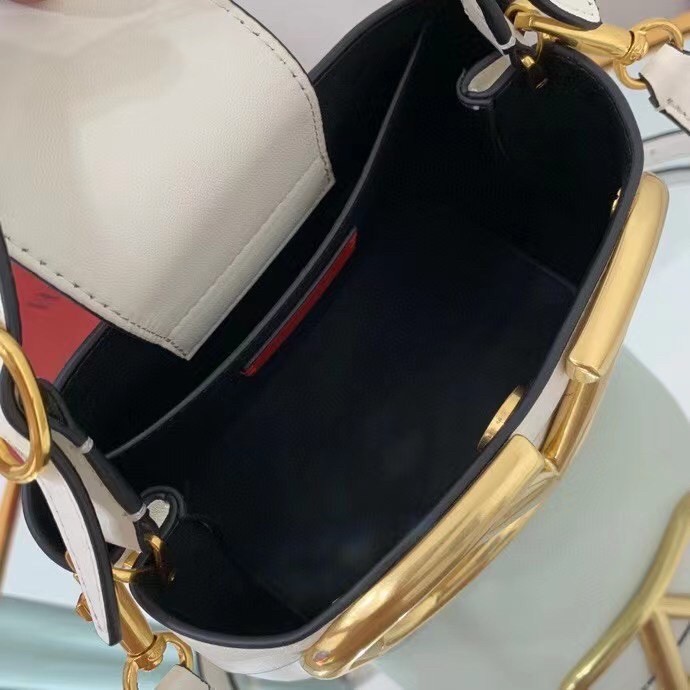 valentino S*pervee top handle bag in white calfskin